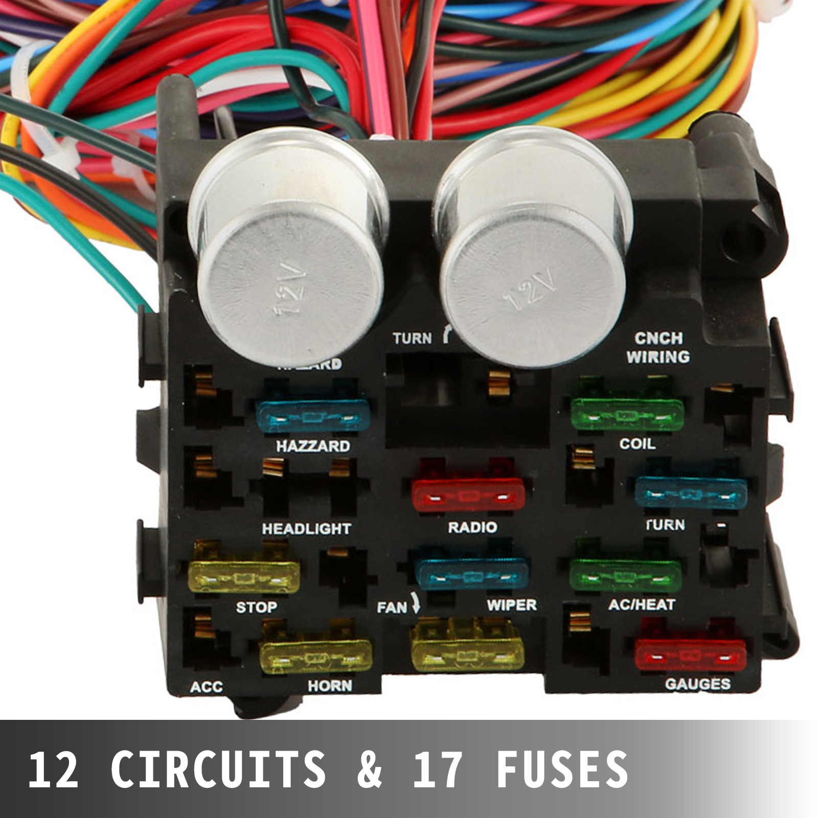 New Durable Wiring 12 Circuit Hot Rod Wiring Harness | VEVOR US