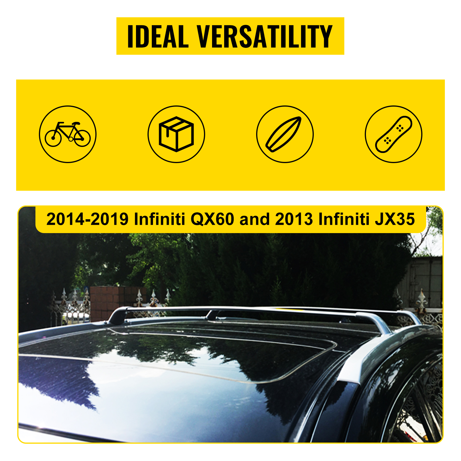 VEVOR Aluminum Top Roof Rack Max Capacity 165LB Compatible with 2013