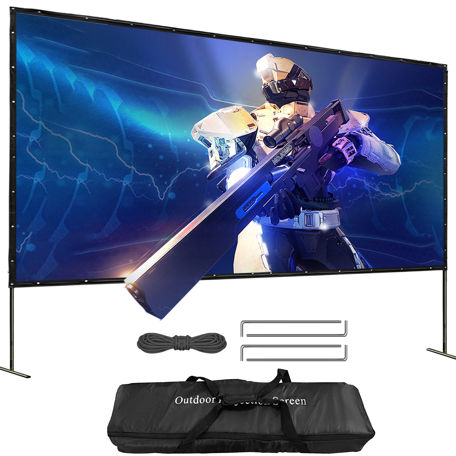 VEVOR 100"-155" Projector Screen 16:9 HD 4K Home Theatre 3D Aluminum & PVC - Picture 97 of 132