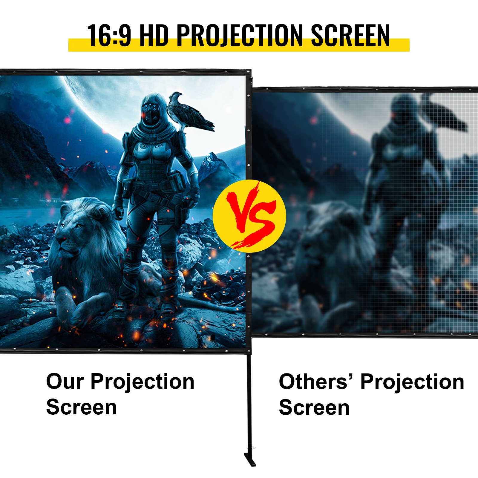 VEVOR 100"-155" Projector Screen 16:9 HD 4K Home Theatre 3D Aluminum & PVC - Picture 98 of 132