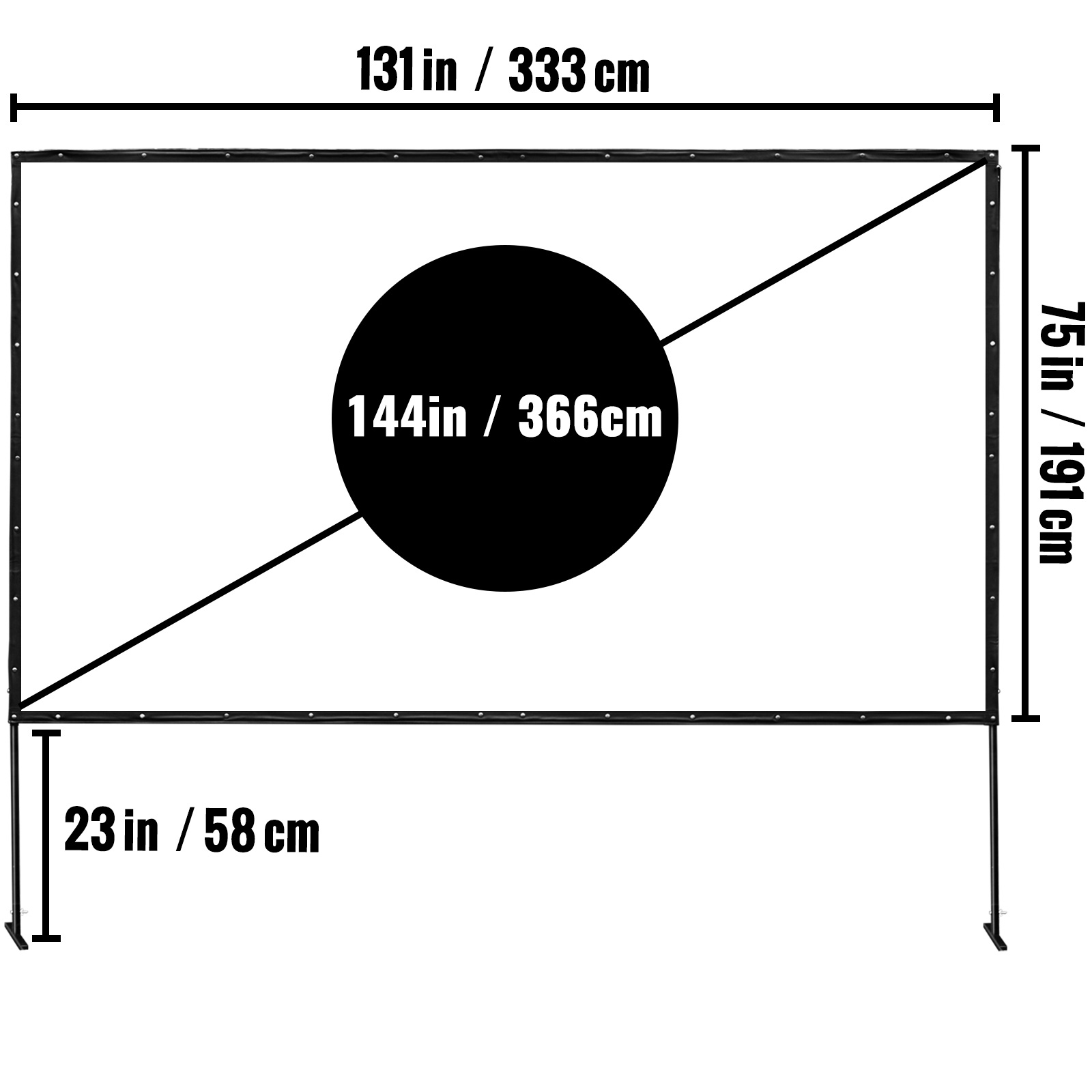 VEVOR 100"-155" Projector Screen 16:9 HD 4K Home Theatre 3D Aluminum & PVC - Picture 104 of 132