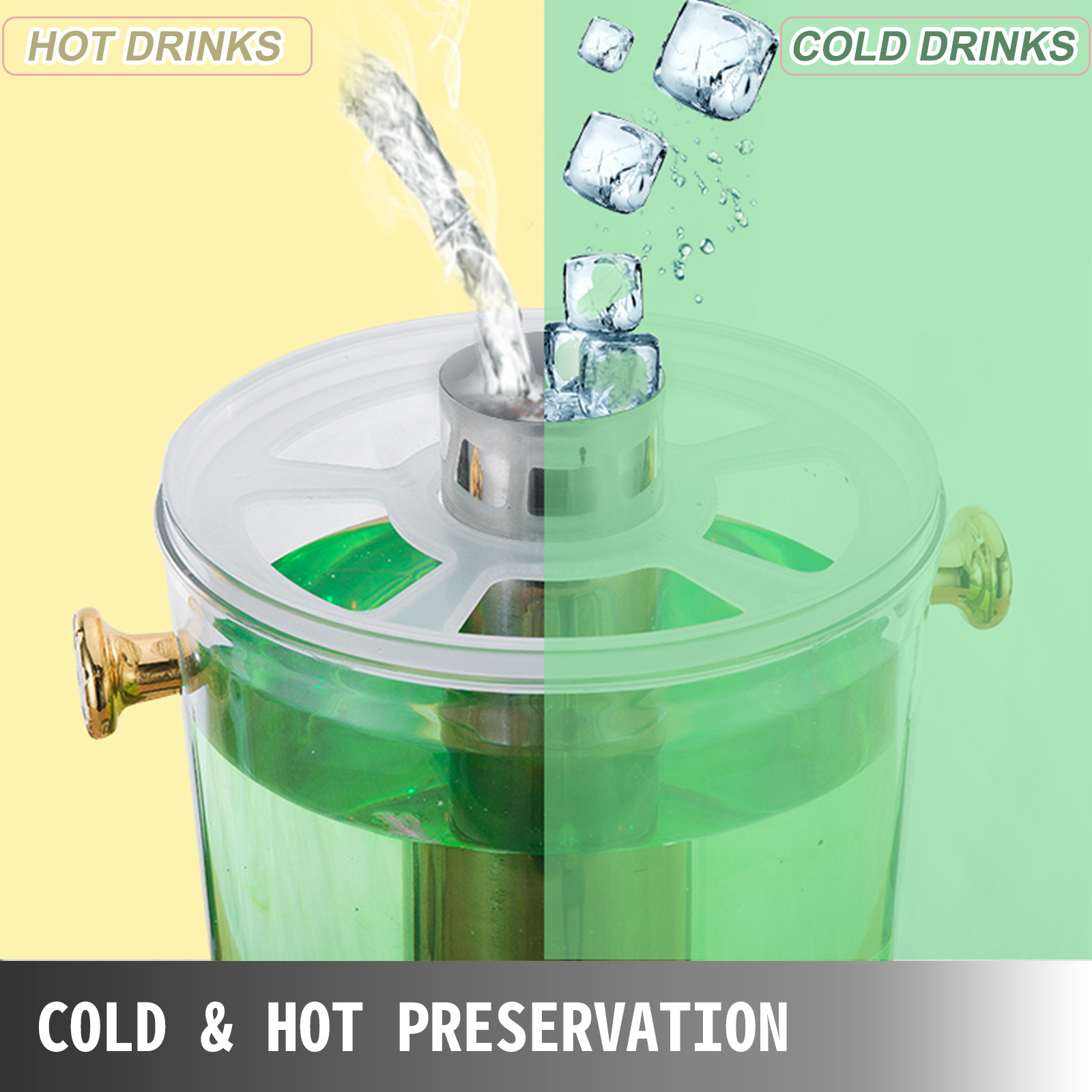8 Liter Edelstahl Saft Getränkespender Getränk Kalte Getränke Kühlmaschine Neu 