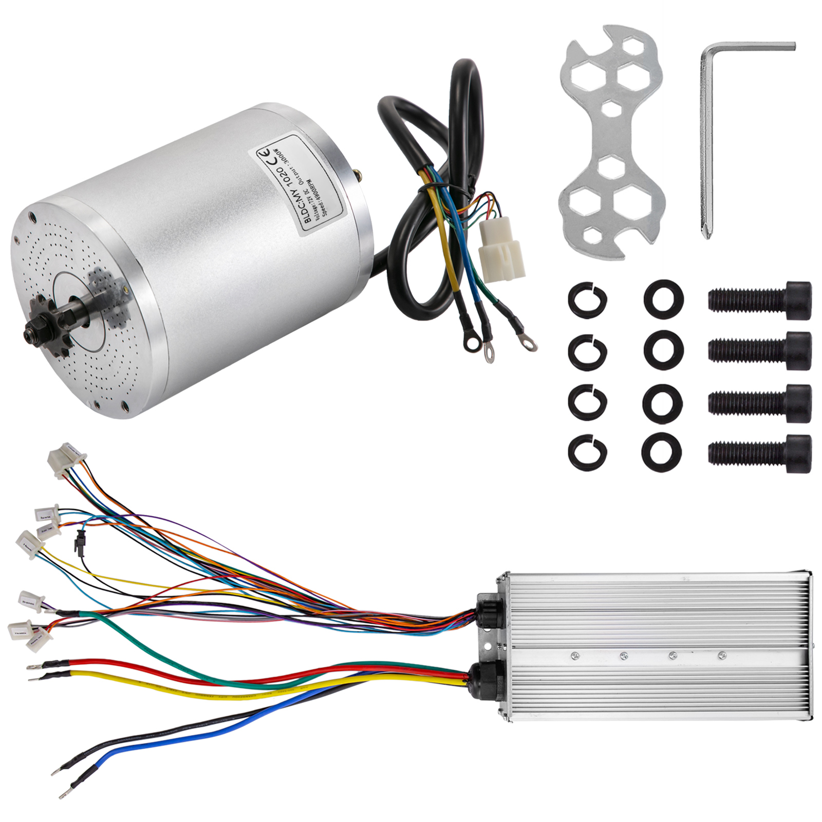 VEVOR Motor Eléctrico Sin Escobilla 48v 1800 W Con Controlador De Velocidad  Ajustable