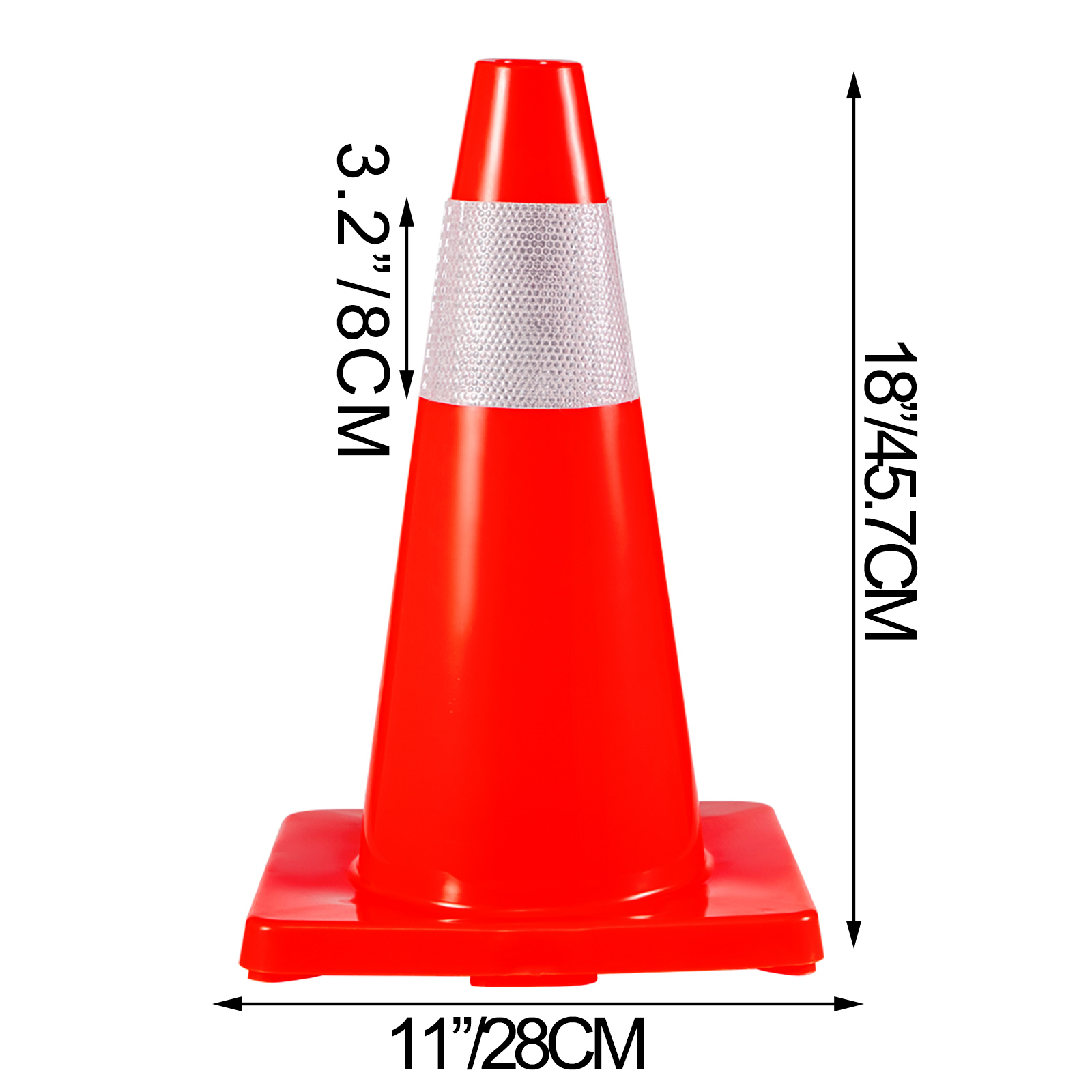 Lot De 12 Cônes De Signalisation VEVOR - 45,7 Cm - Réfléchissants Pour Chantier