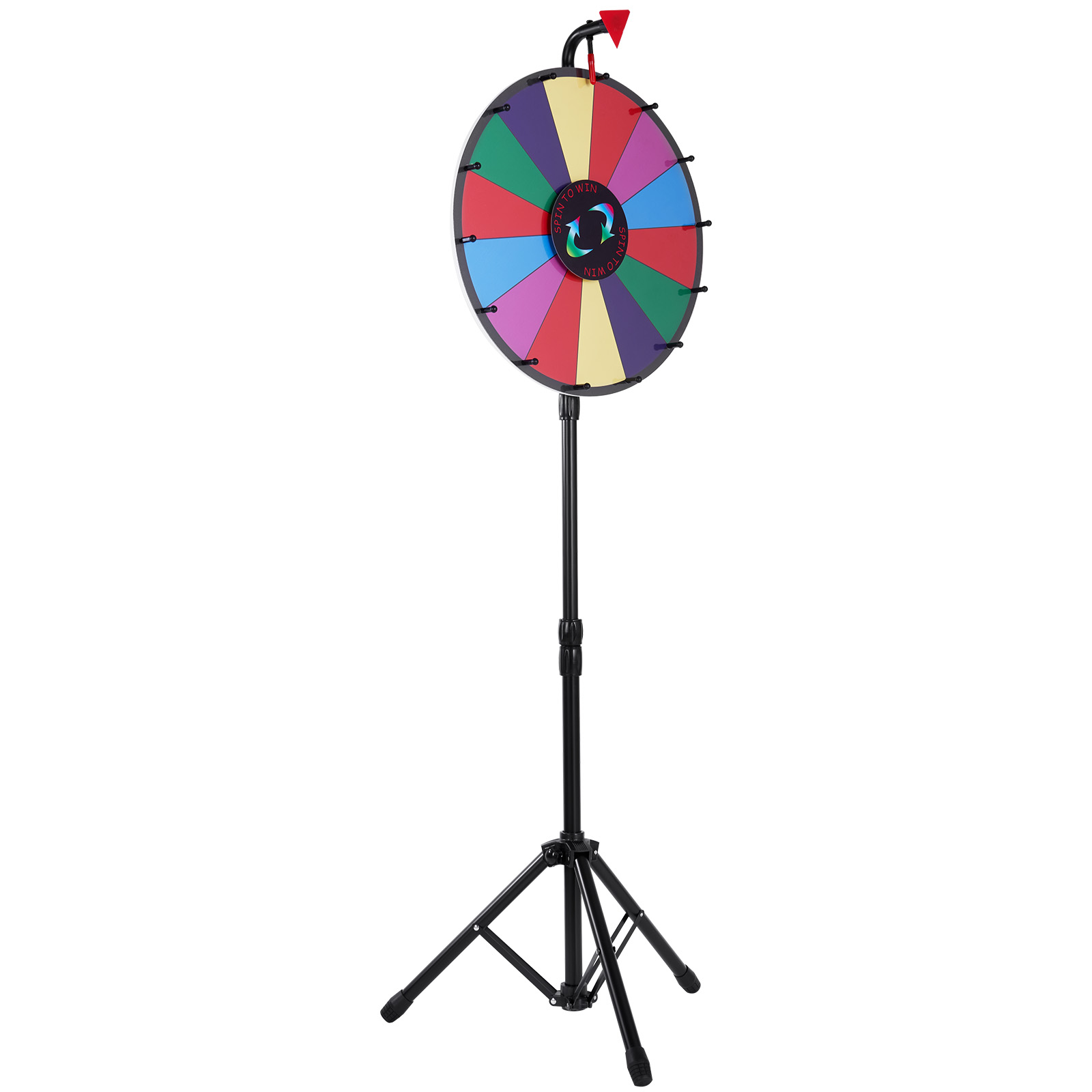 Uimoso 12/18/24/36in Spinning Prize Wheel w/ Adjustable Stand and Multiple Slots