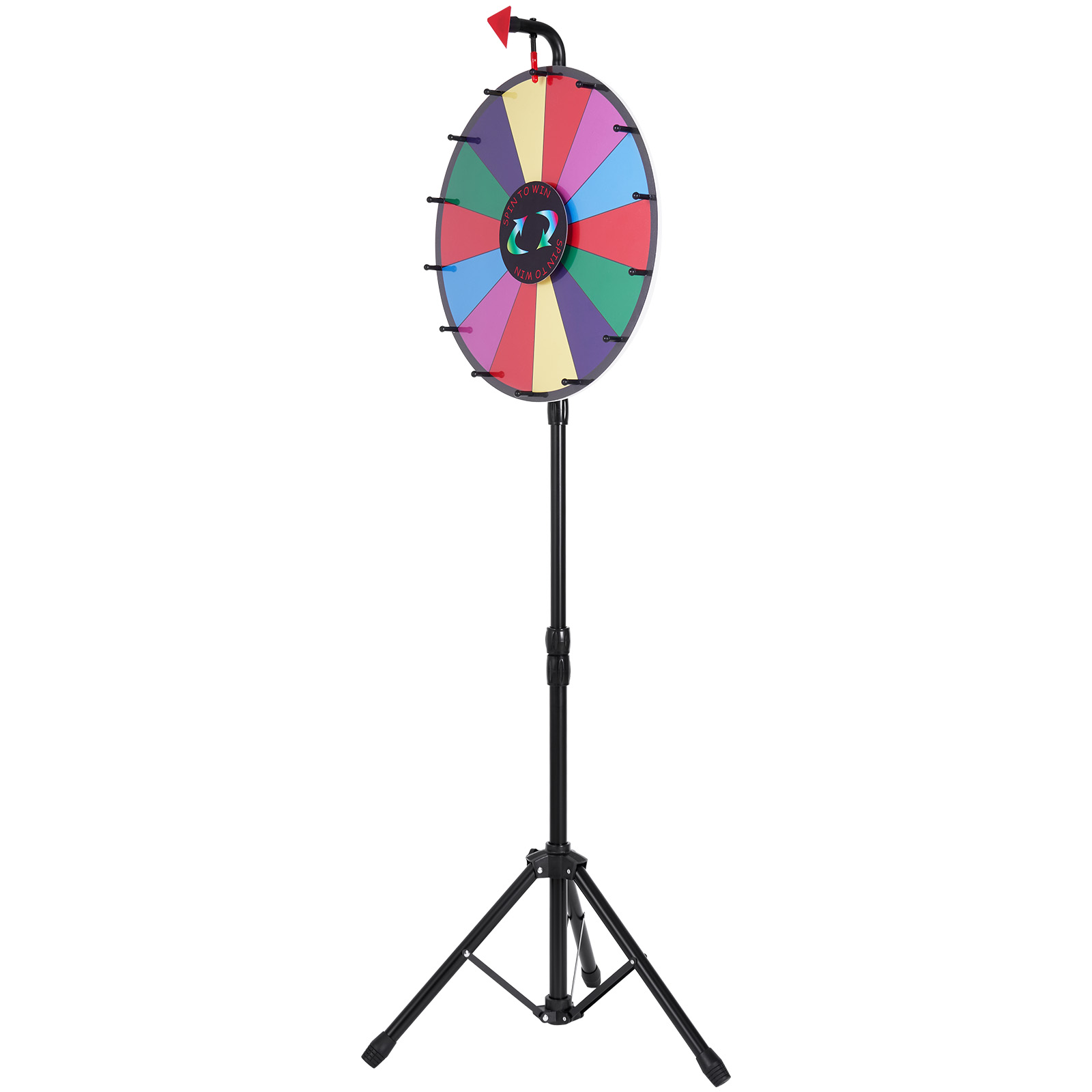 Uimoso 12/18/24/36in Spinning Prize Wheel w/ Adjustable Stand and Multiple Slots