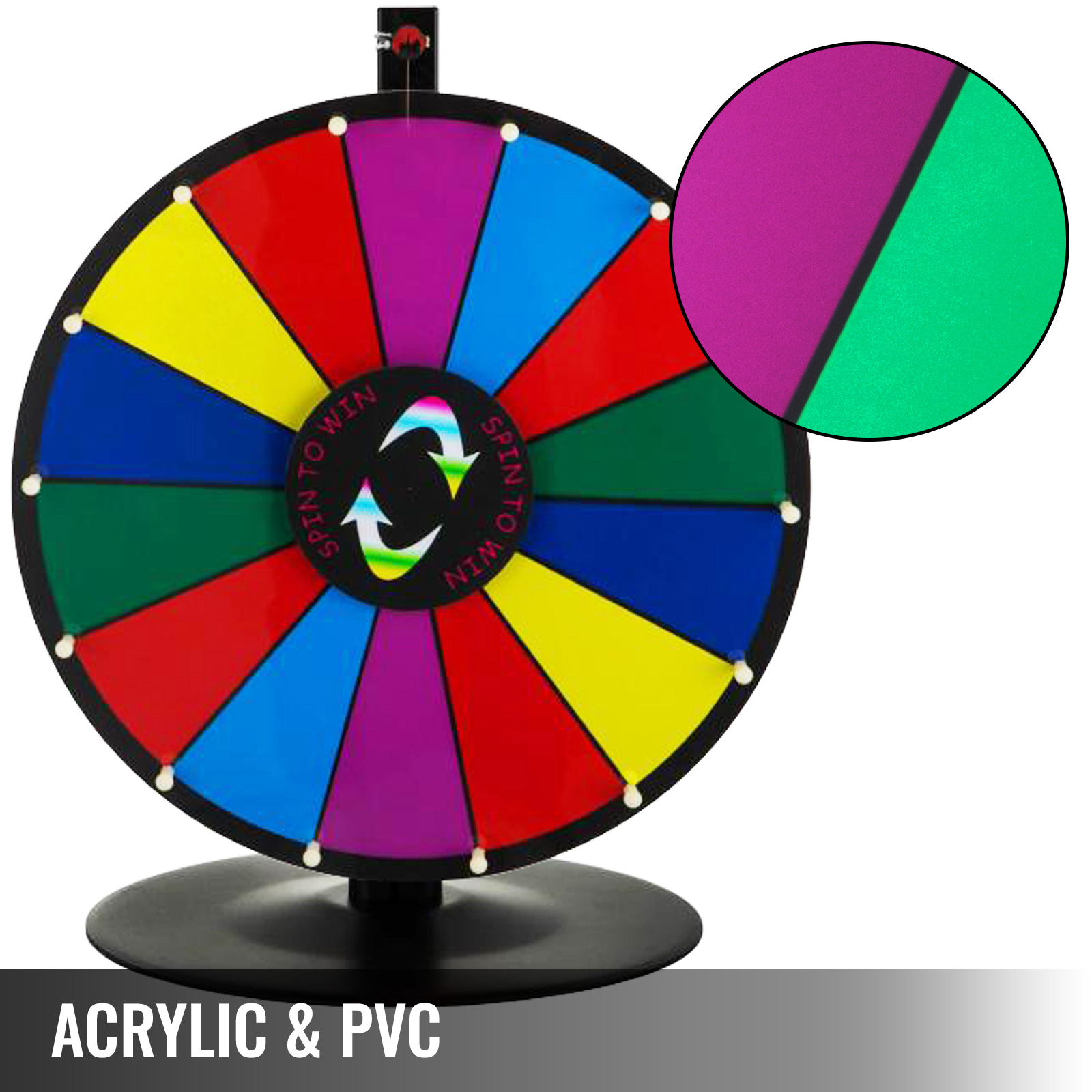 60cm Glücksrad Spielzeug Farbe Rad Lotteriespiele Karneval Höhenverstellbar 
