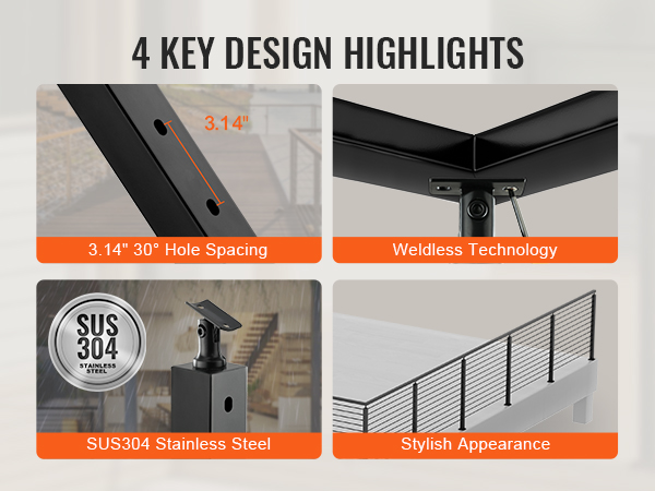 VEVOR Cable Railing Post, 42