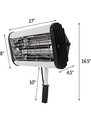 VEVOR Lampada Per Riscaldamento Infrarossi Del Vernice 2 X 1kw 40℃-75℃