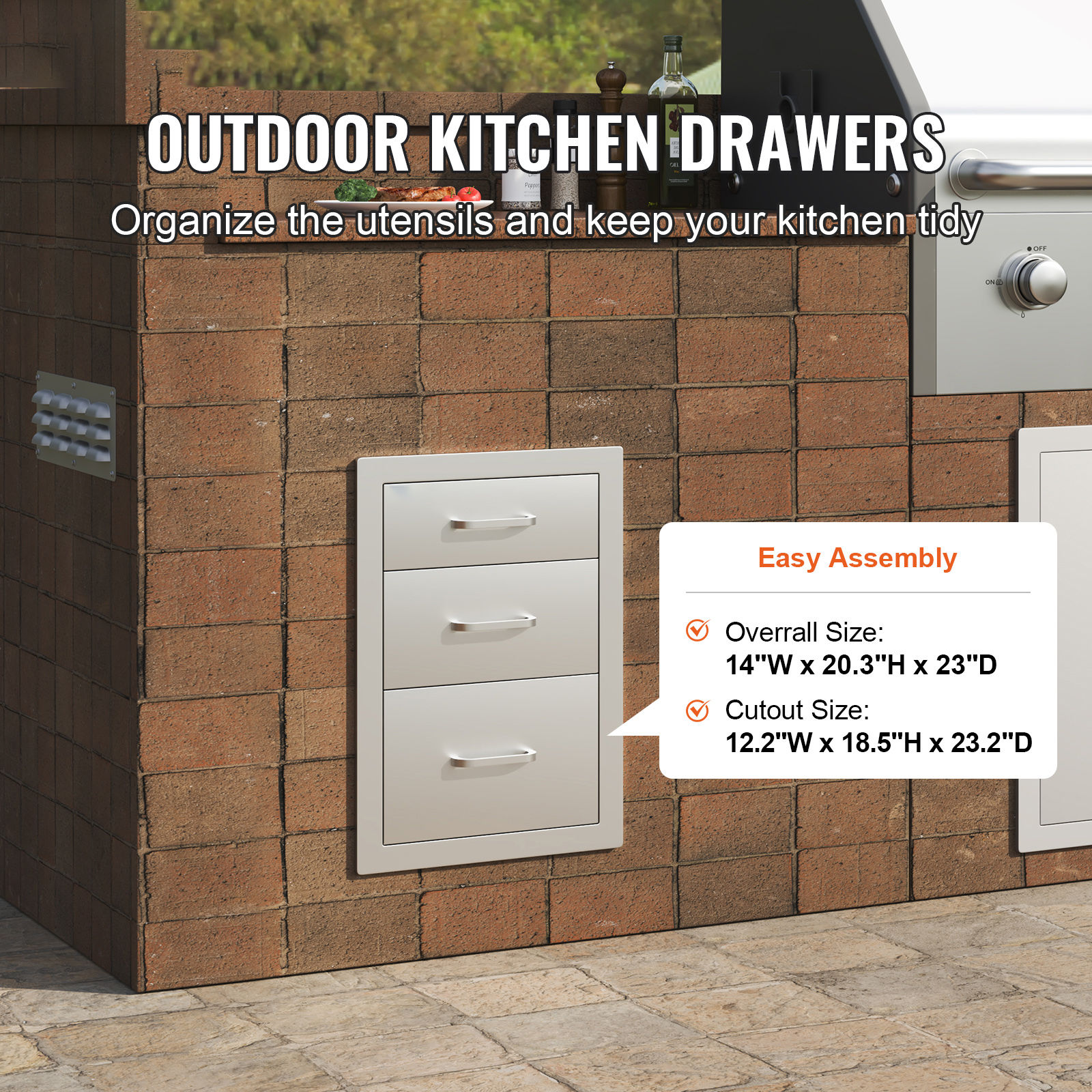 Stainless Steel Access BBQ Island Kitchen BBQ Door Drawers Outdoor - Picture 123 of 157