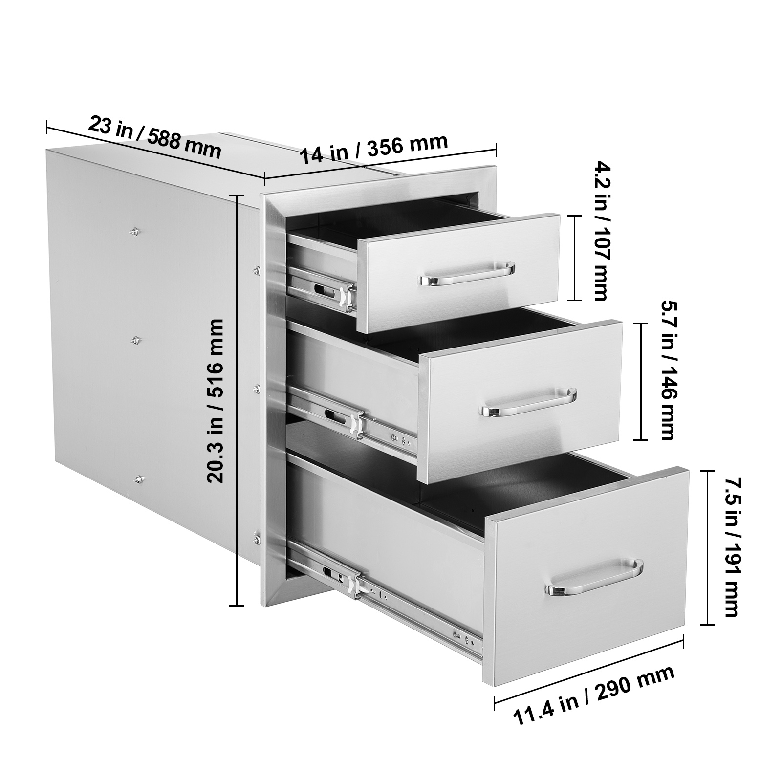 Stainless Steel Access BBQ Island Kitchen BBQ Door Drawers Outdoor - Picture 129 of 157