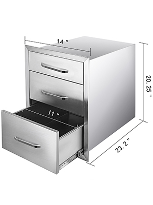 Usa Bbq Island-outdoor Kitchen All 201stainless Steel 3-drawer Set 3dr ...