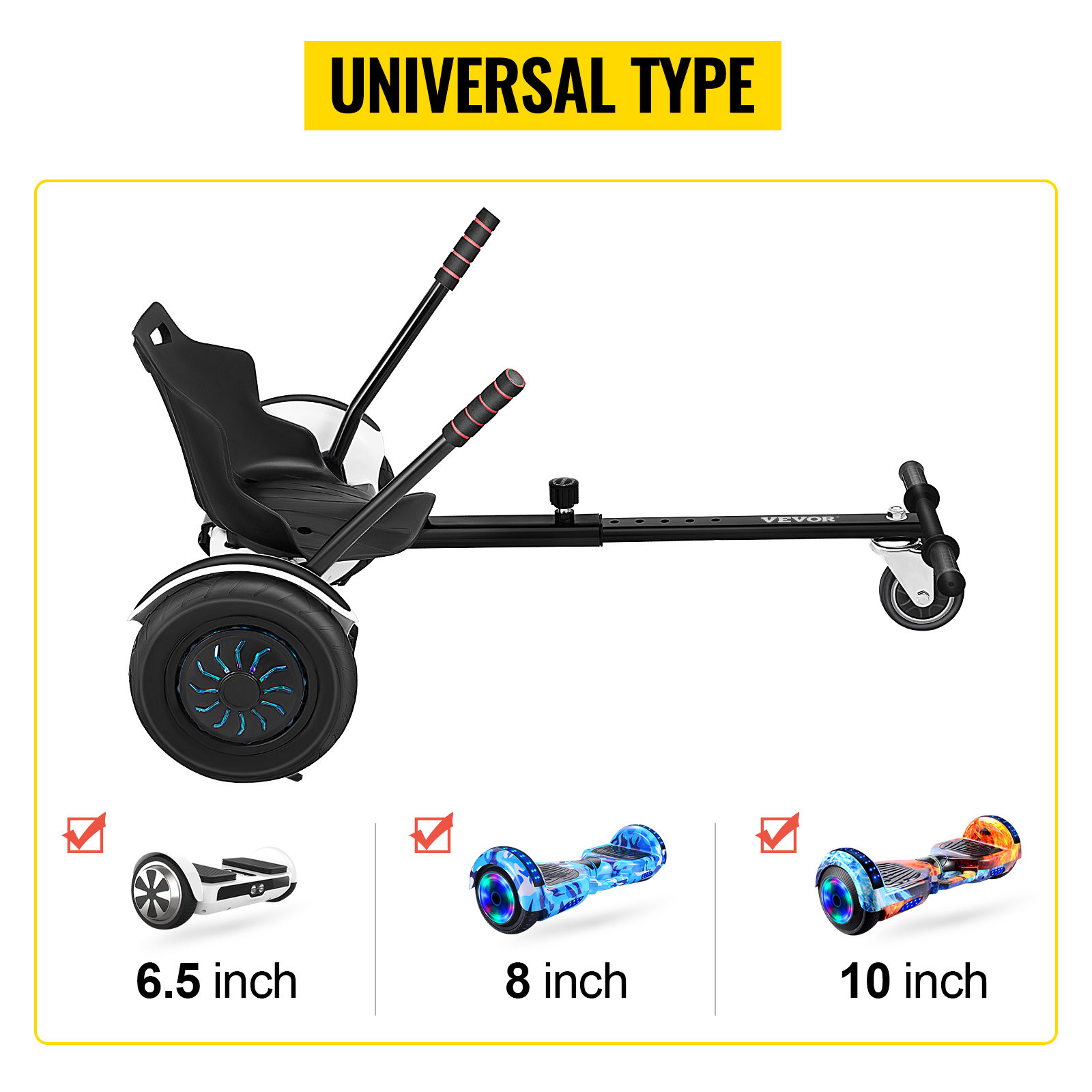 Excellent Swing Capacity Hoverkart with Shock Absorber for 6.5inch 8inch 10inch Hoverboard Accessory Go-Karting 