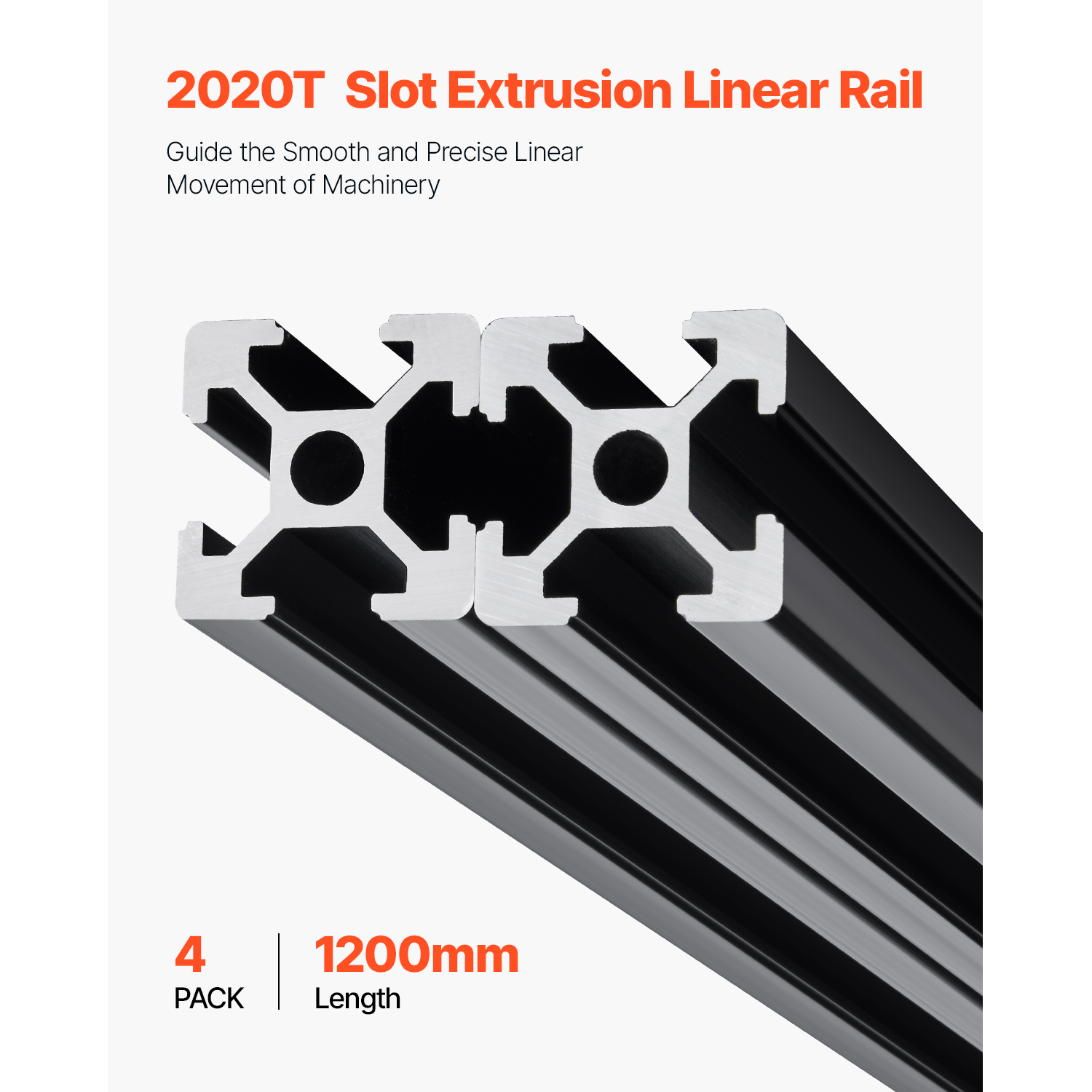 4/5/10PCS 23.6-78.7 in T-Slot Aluminum Extrusion Linear Rail, Anodized 2020-4040