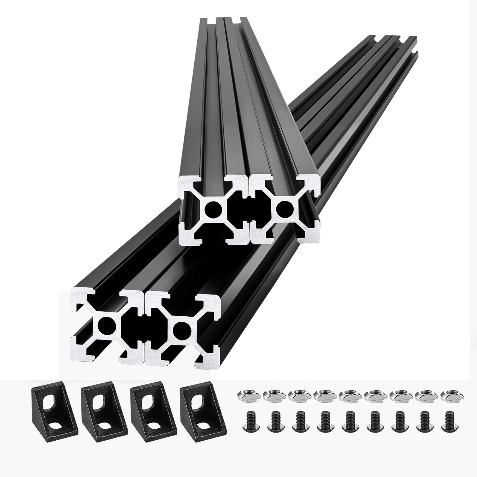 4/5/10PCS 23.6-78.7 in T-Slot Aluminum Extrusion Linear Rail, Anodized 2020-4040