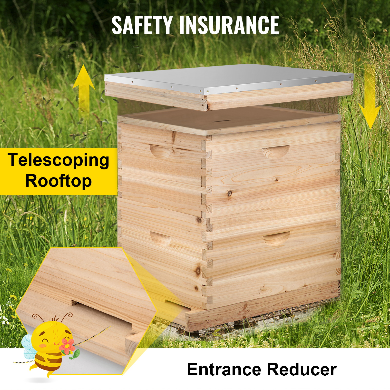 10 Deep Langstroth Hive Complete Beekeeping 20 Frame Beehive Box Kit 10 medium 