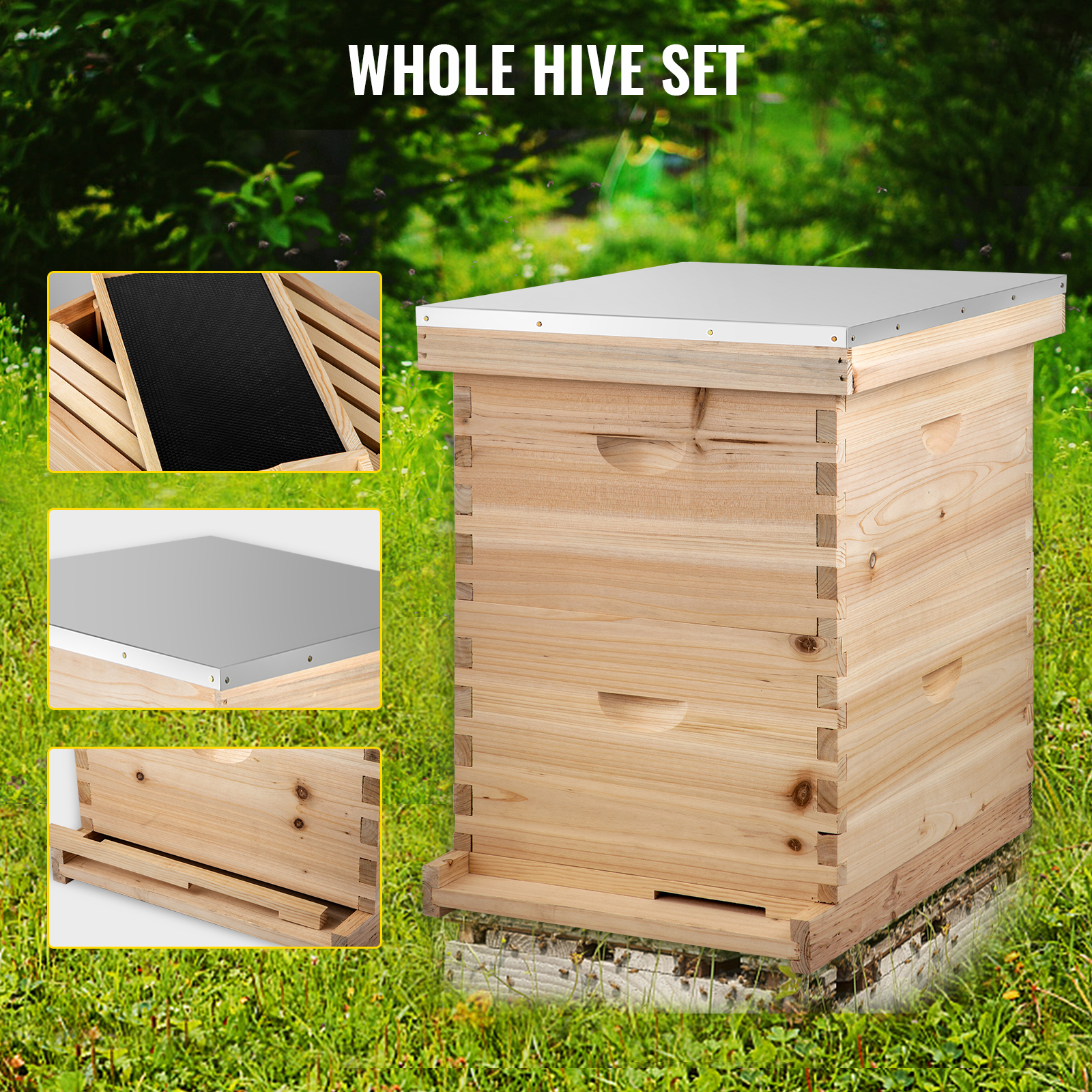Langstroth Beekeeping Beehive 10 Frame Complete Box Kit 20 Deep-20 Medium 