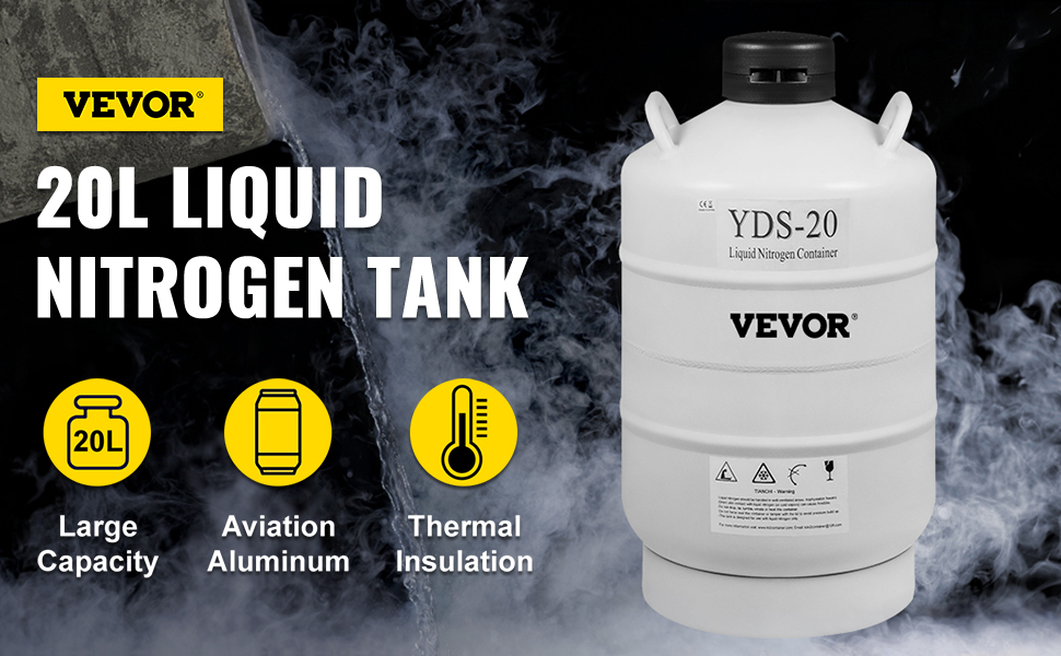 15 L Liquid Nitrogen Tank LN2 Dewar Cryogenic Container with Straps