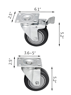 VEVOR Set of 20 Scaffolding Casters 286LBS Each Scaffolding Wheels Scaffold Caster Wheel with Brake Lock