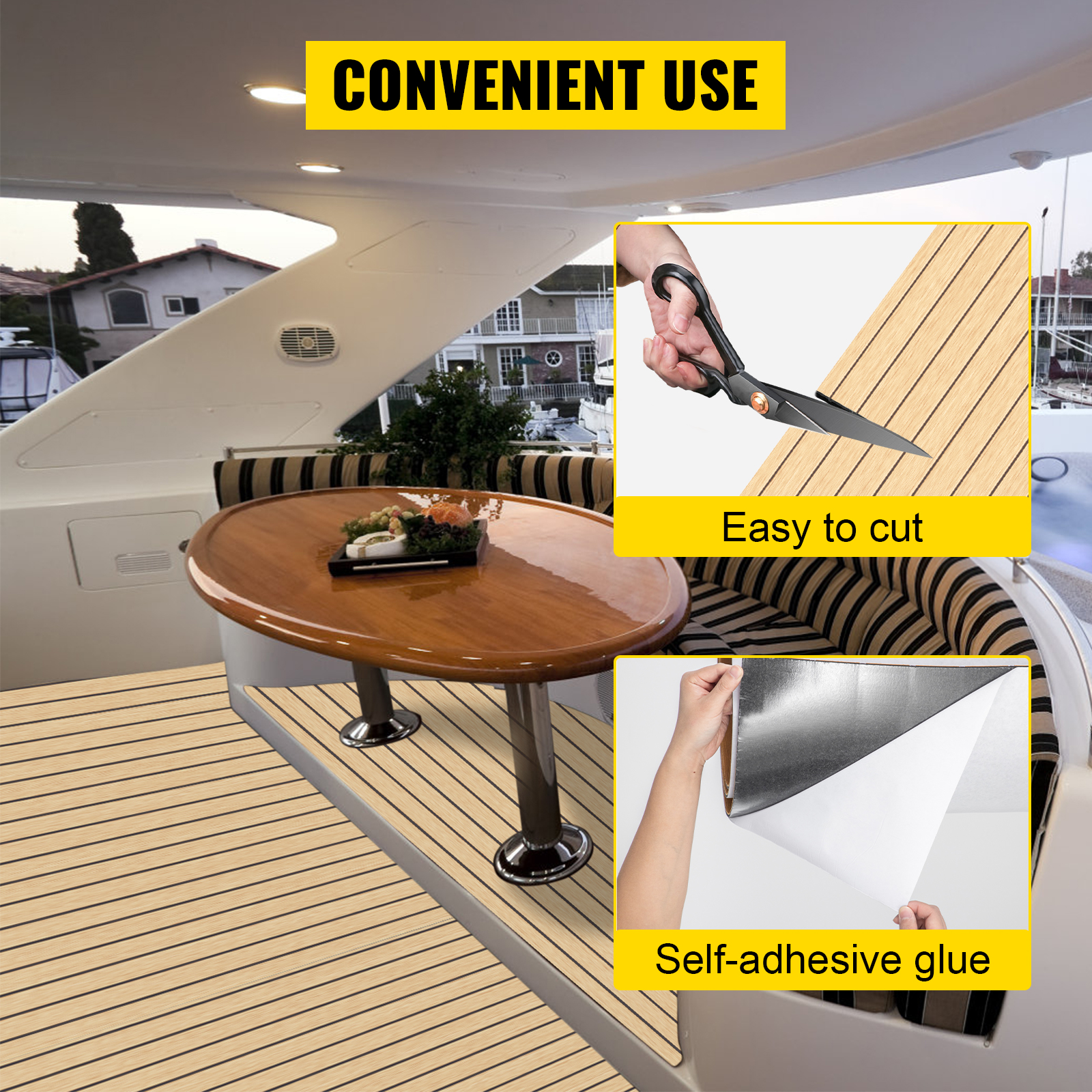 VEVOR Boat Decking Sheet 6MM Thick NonSkid EVA Foam Faux Teak Decking