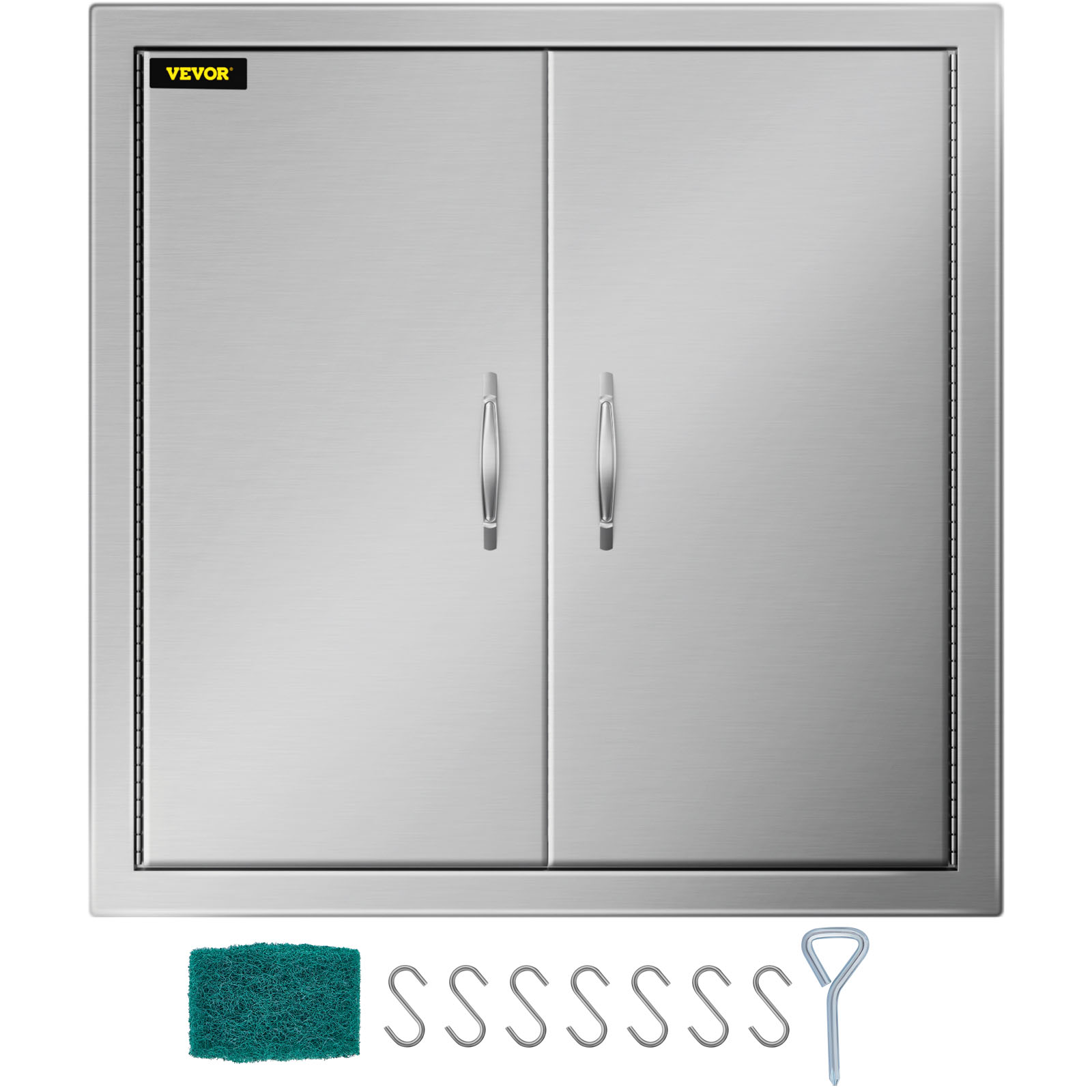 Weanas Access Door Outdoor Kitchen BBQ Access Door 17x 24 Vertical Single Wall Construction with 304 Grade Stainless Steel Perfect for Outdoor Kitchen or BBQ Island 17 W×24 H Single Wall 