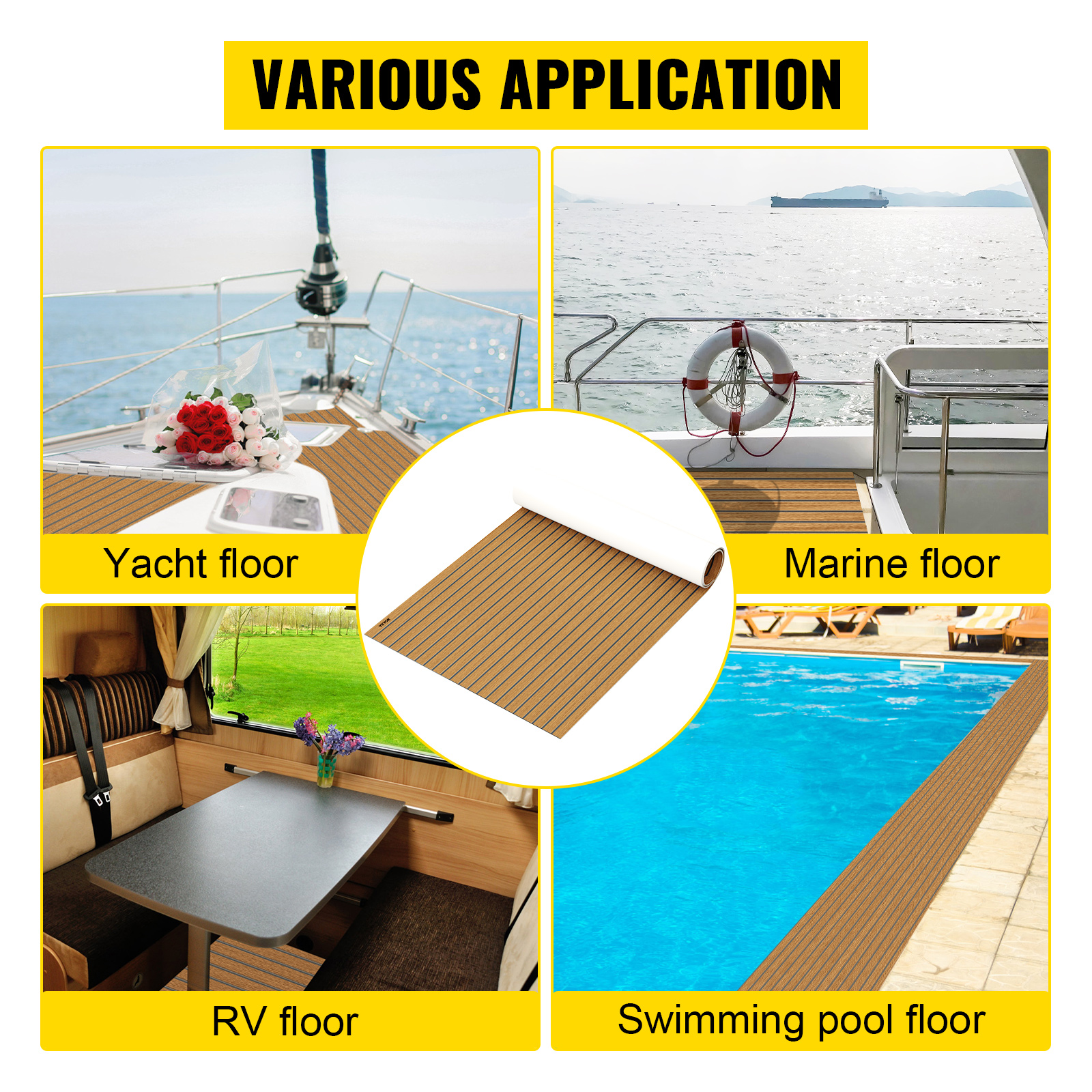 Boat Flooring EVA Foam Decking Sheet Faux Teak Marine Flooring for