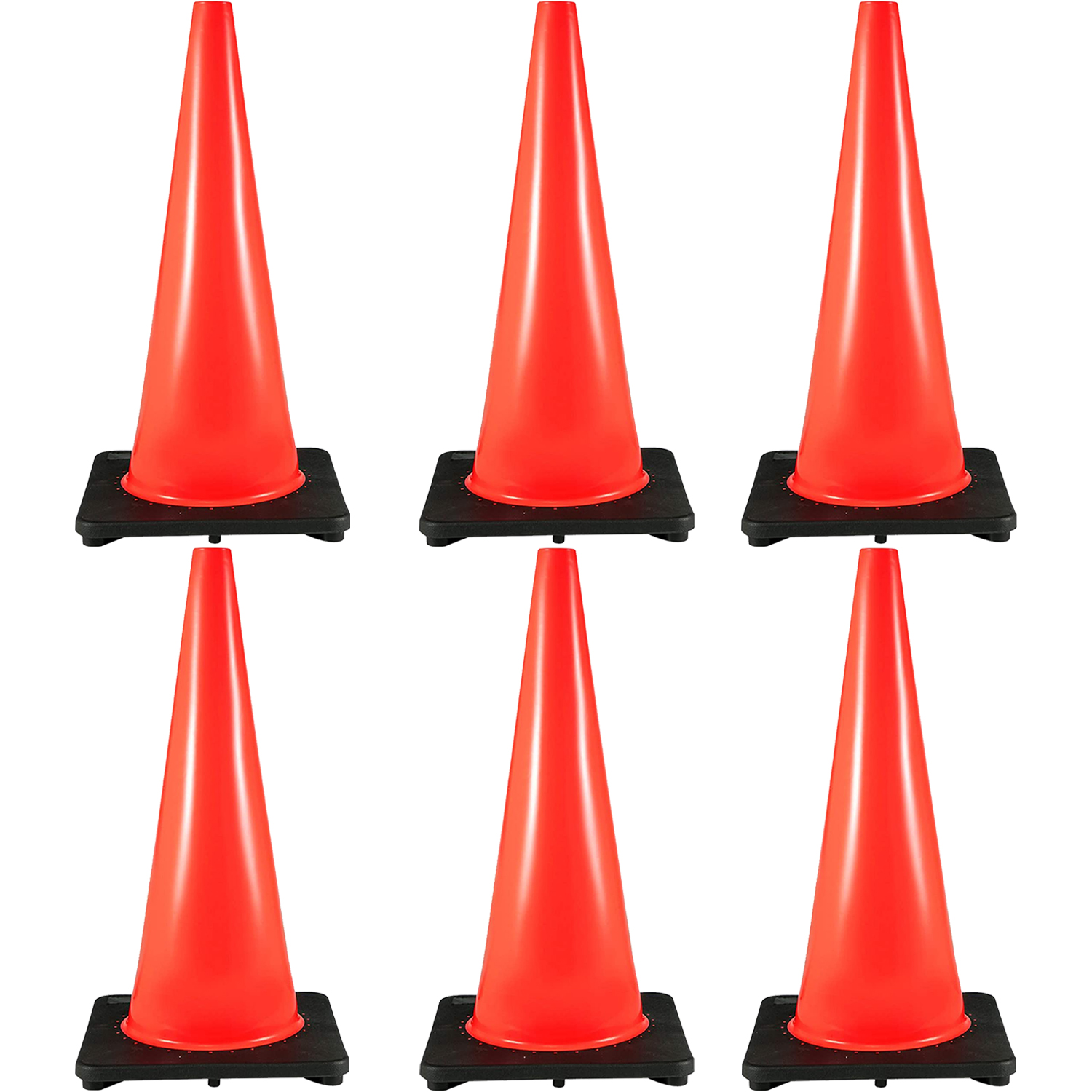 28" Traffic Safety Cones 6 Warning Roads Construction Base Roads High