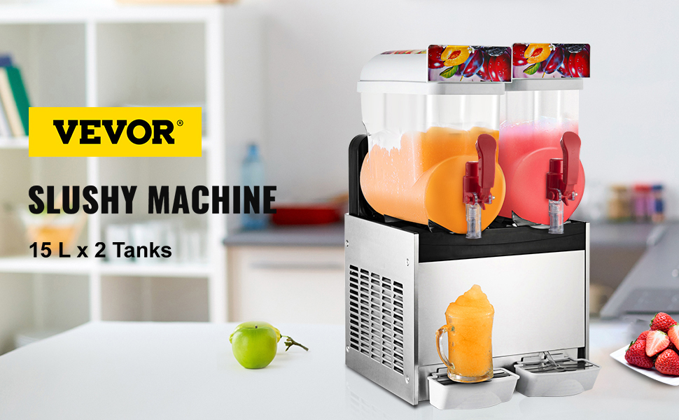 Commercial Slushy Machine 110V 400W Stainless Steel Margarita Smoothie  Frozen Drink Maker Suitable Perfect for Ice