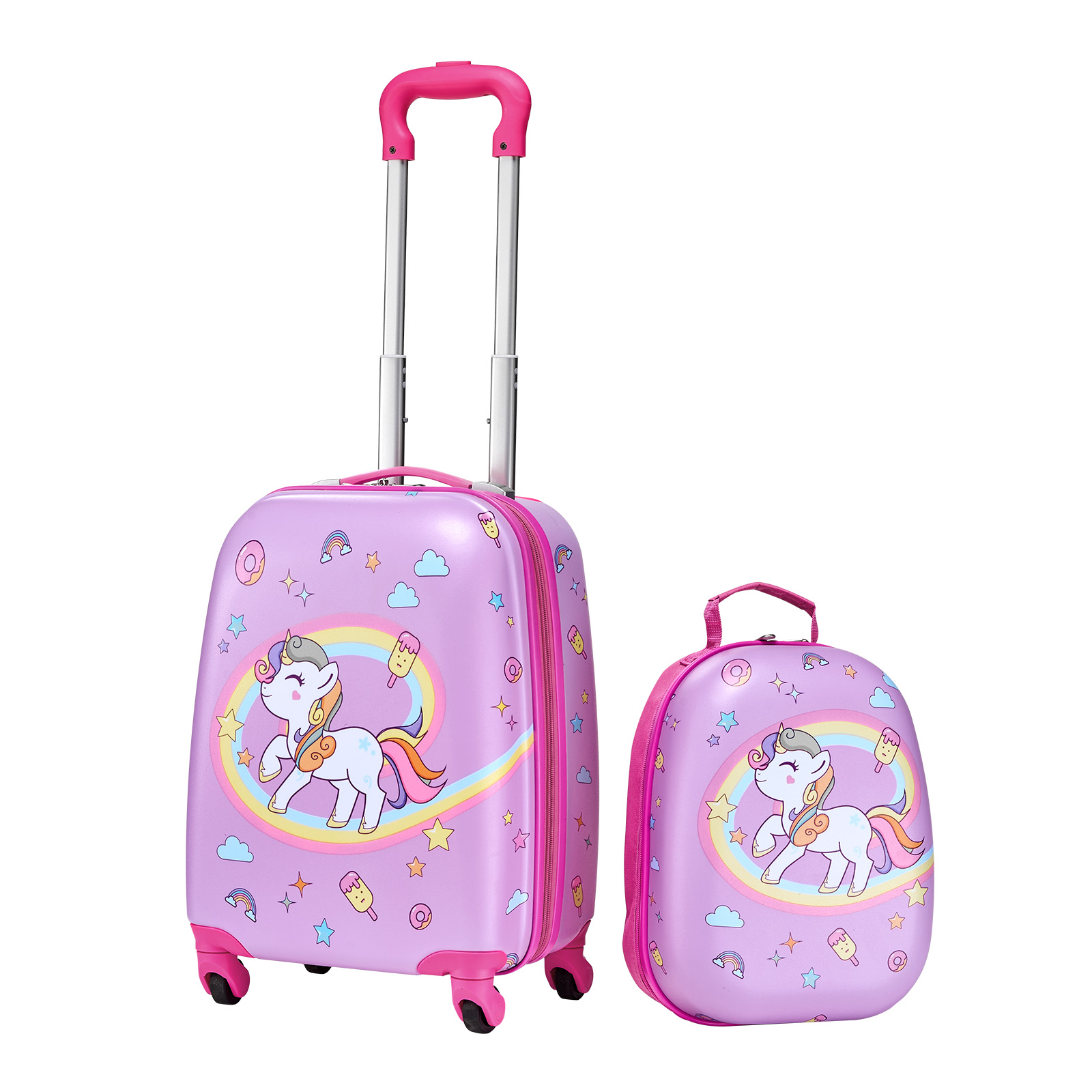 Uimoso 2/5 Piece Children's Luggage Set 18-Inch Unicorn/Dinosaur Travel Suitcase