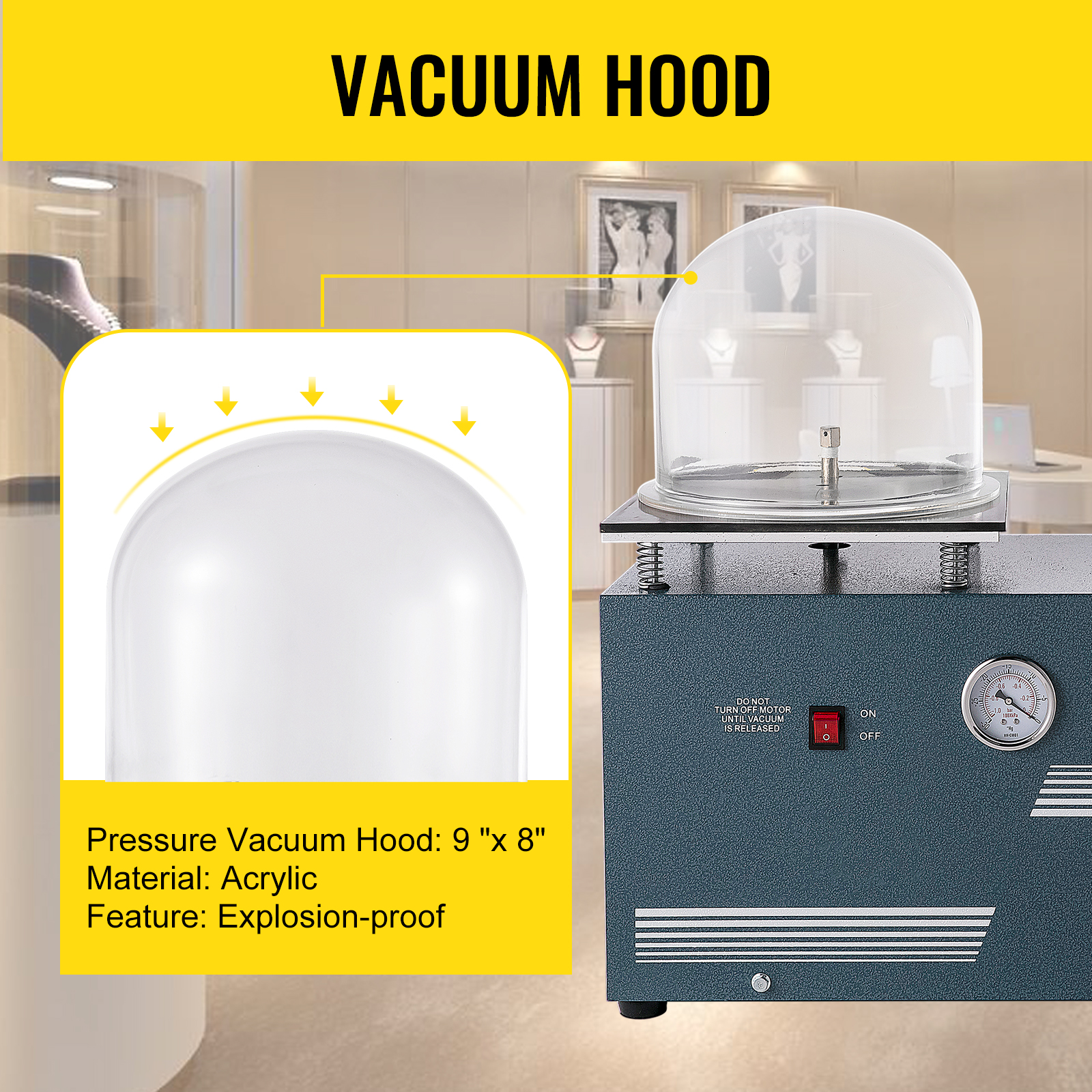 Medium Vacuum Investing & Casting Machine 4L,HH-CM03 - 110V