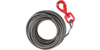 3/8 x 100 Minimum Breaking Strength 15,100 lbs Vulcan Classic Galvanized Steel Core Winch Cable with Swivel Hook 