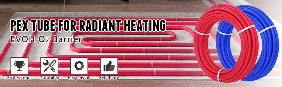 3/8" X 600ft PEX Tubing – O2 Oxygen Barrier For Radiant Floor Heat, 150psi