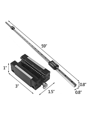 VEVOR Linear Rail HGH20 Набор направляющих линейных подшипников с 4 опорными блоками и 2 рельсовыми валами из 1500-мм линейной направляющей из нержавеющей стали с предварительно просверленными отверстиями Идеально подходит для фрезерных станков