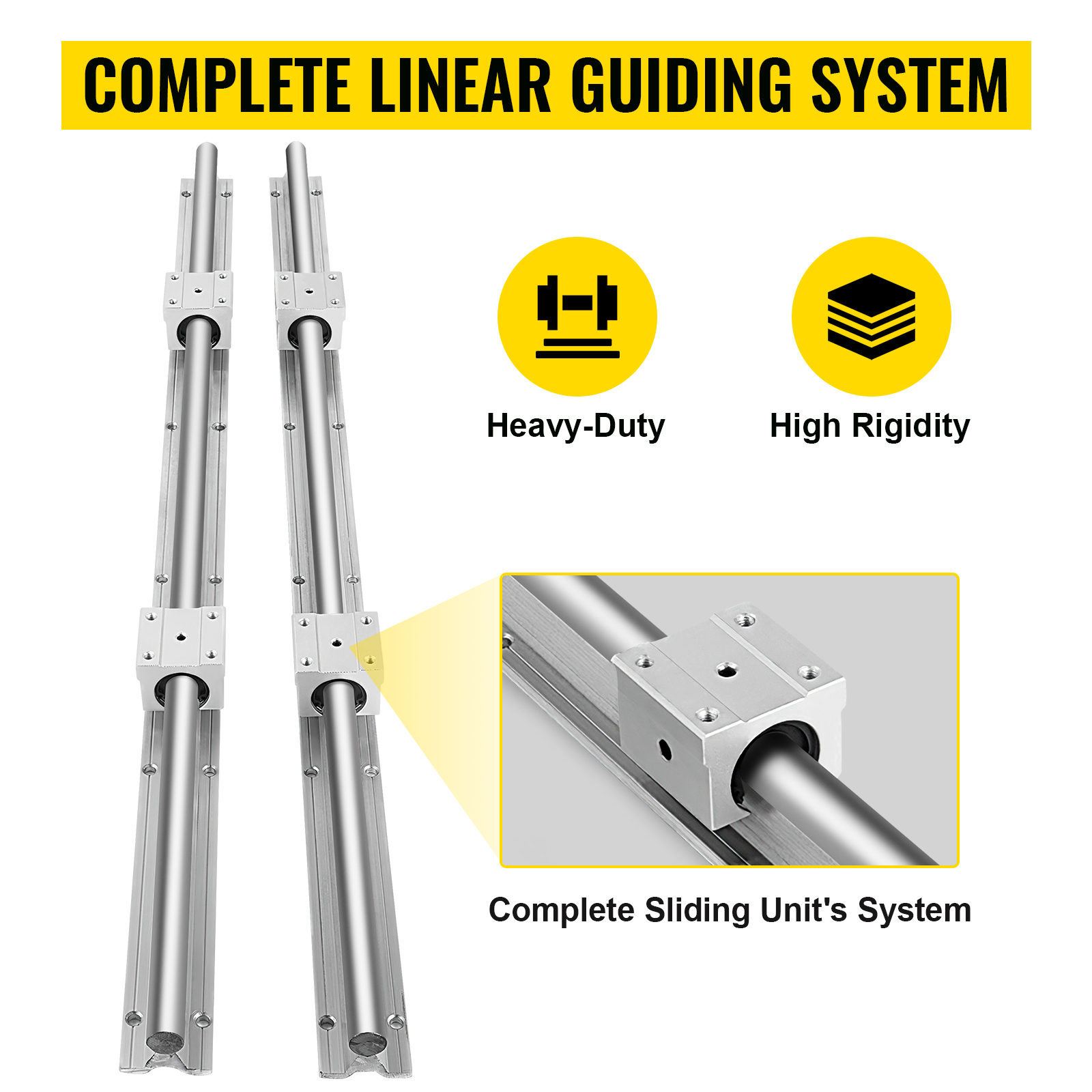 2 x Linear Rail SBR 20-1000mm Support CNC Set Square Type linear Slide Guide 