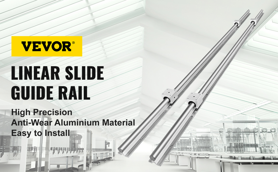 VEVOR Linear Rail SBR20-1800mm 2 Linear Slide Guide with 4 SBR20UU