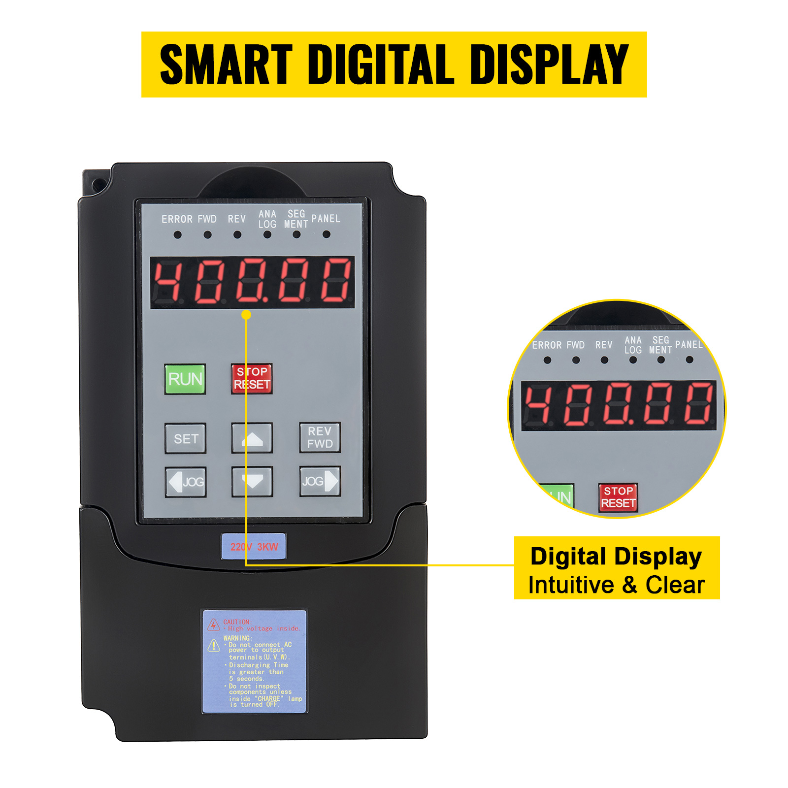 3KW 3 Phase Current Variable Frequency Drive Inverter VFD SPWM Control 220V 