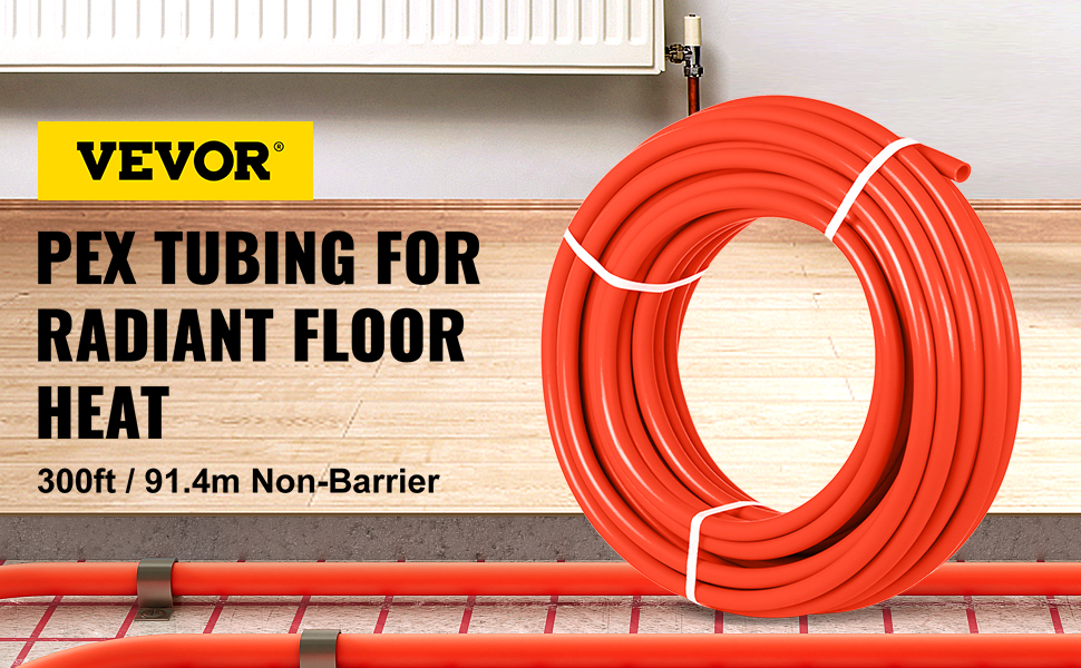 2 ITEMS 1/2" x 300ft Pex Tubing Oxygen Barrier O2 EVOH PexB Red Radiant Heating 