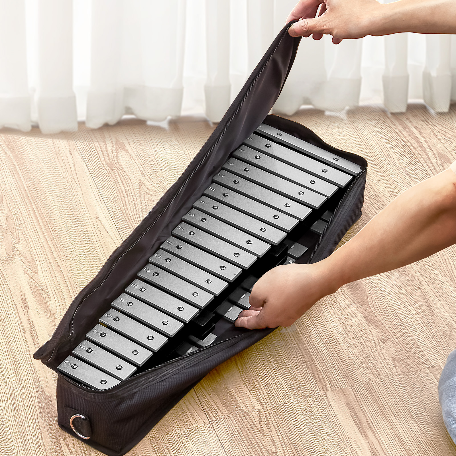 VEVOR 30 Note Glockenspiel Xylophone Bell Kit with Mallets, Drum Sticks and Bag - Picture 8 of 12