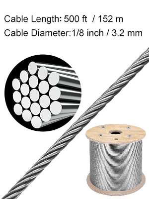Câble en Acier Inoxydable Kit - 60 Pièces, 35m Corde en Acier Inoxydable  Revêtu de PVC, Tendeurs