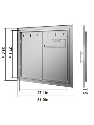 outdoor kitchen doors, stainless steel, 31x31 inch