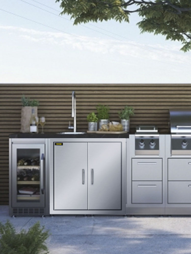 VEVOR Porte Da Cucina Da Esterno Da 39 X 26 Pollici, BBQ Island Door Con 2 Porte Porta In Acciaio Inox Doppia Le Porte Della Cucina Per Barbecue Alle Condizioni Meteorologiche 64263261