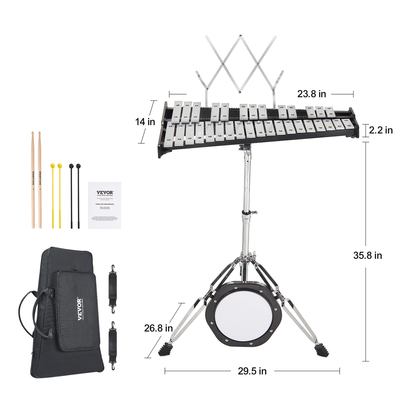 Vaguelly Lot De 4 Maillets Glockenspiel En Bois Pour Xylophone Et Percussion Pour Musique Et