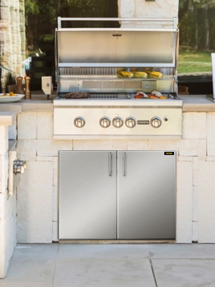 VEVOR BBQ Access Double Door 36W x 23H Inch BBQ Door Stainless Steel