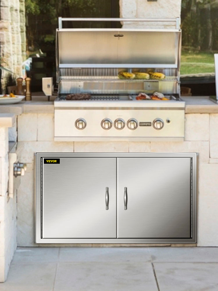 outdoor kitchen doors, stainless steel, 39x26 inch