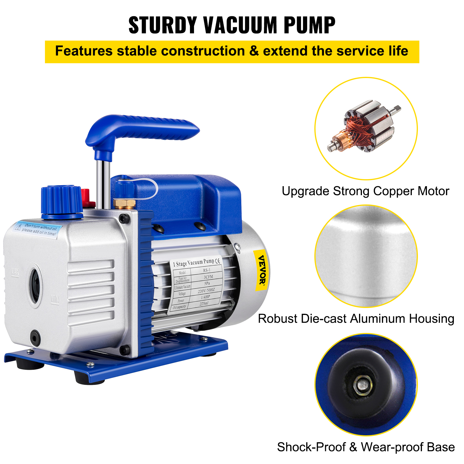 9 CFM 1 HP Rotary 2 Stage Vacuum Pump Refrigerant Gauges Tools Air Condition - Picture 77 of 110