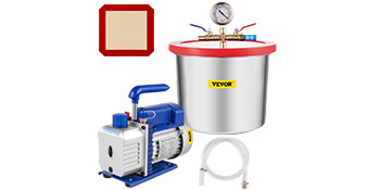 2 Gallon Aluminum Best Value Vacs Vacuum Degassing Chamber and VE115 3CFM Single Stage Vacuum Pump Kit Resin Degass Purge Epoxy Silicone 