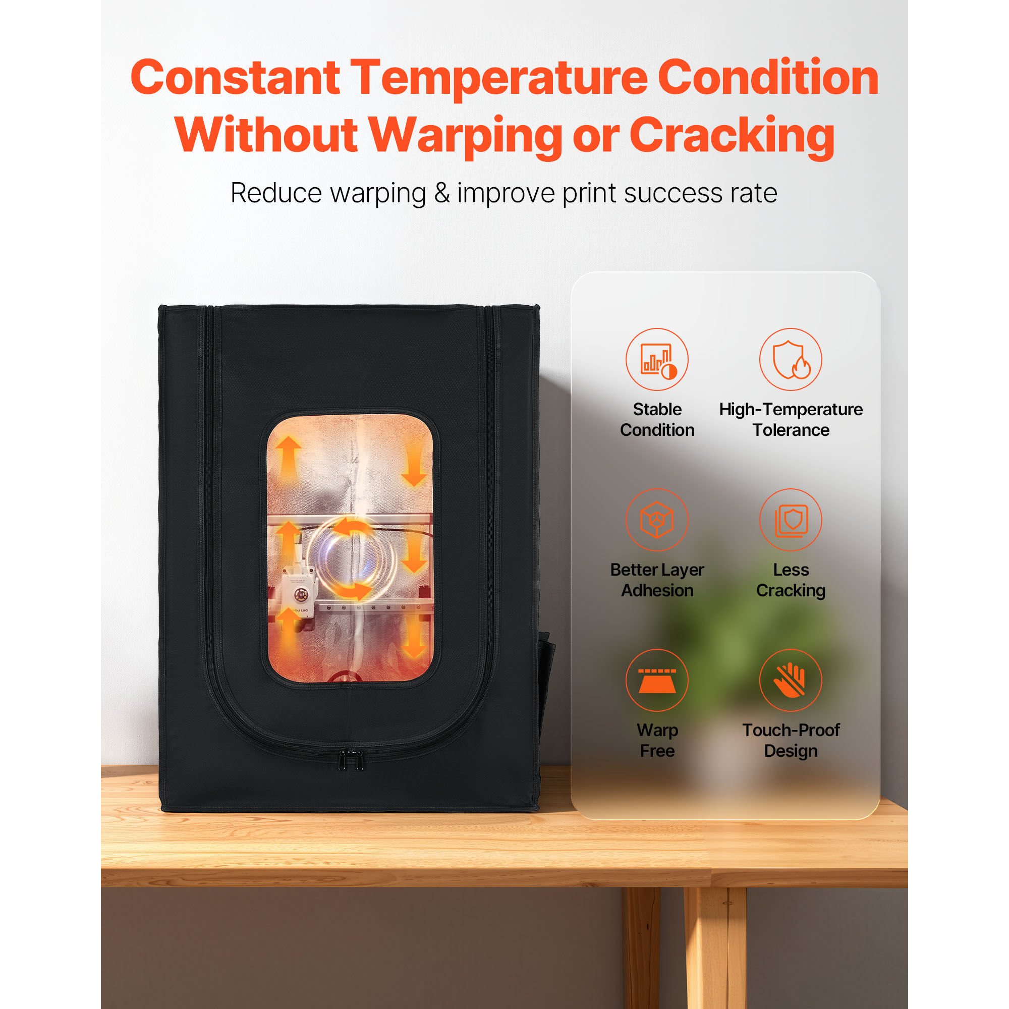 Uimoso 3D Printer Enclosure with LED Lighting and Ventilation for Various Models