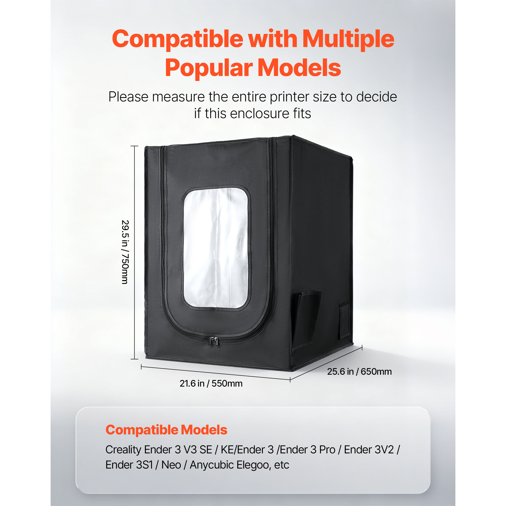 Uimoso 3D Printer Enclosure with LED Lighting and Ventilation for Various Models