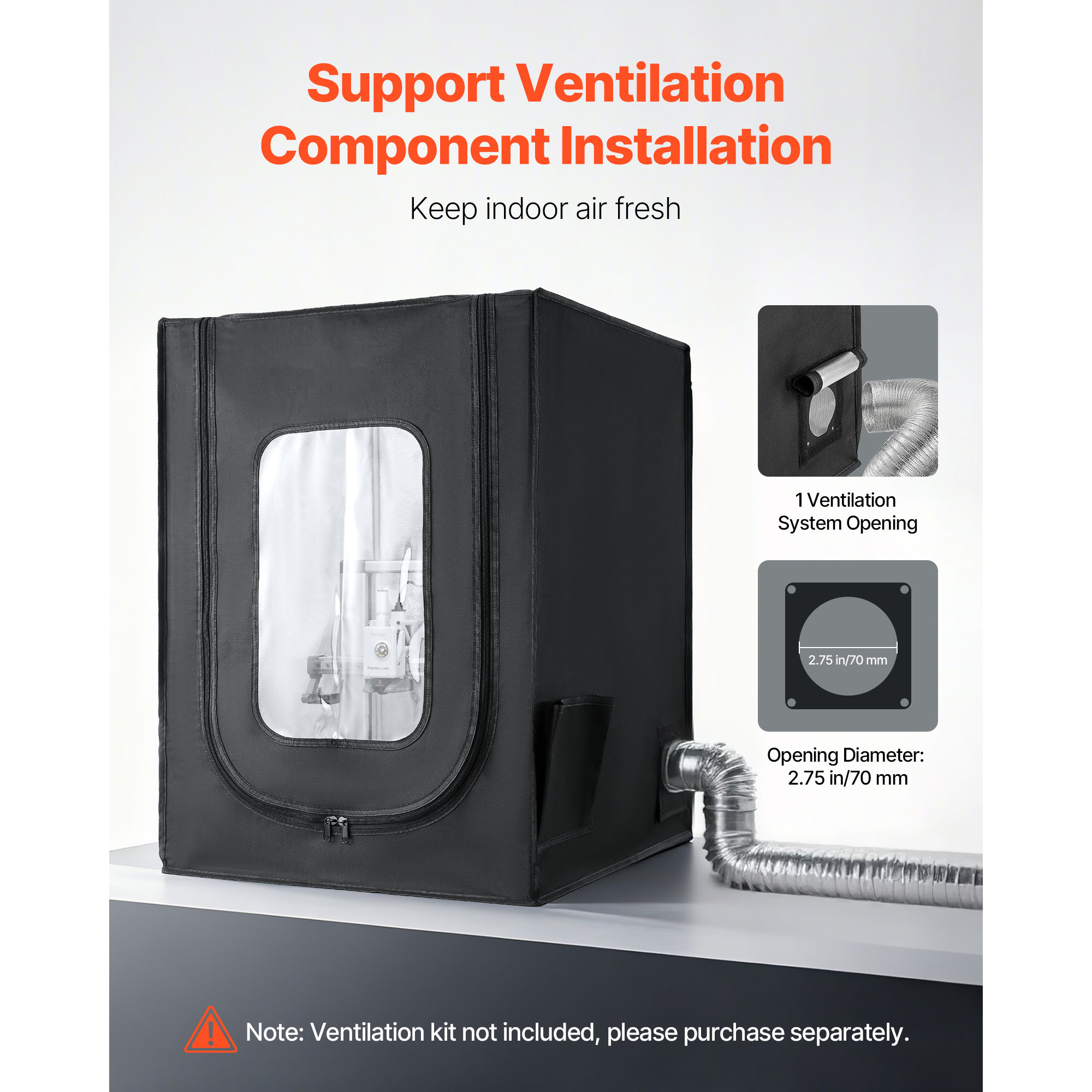 Uimoso 3D Printer Enclosure with LED Lighting and Ventilation for Various Models