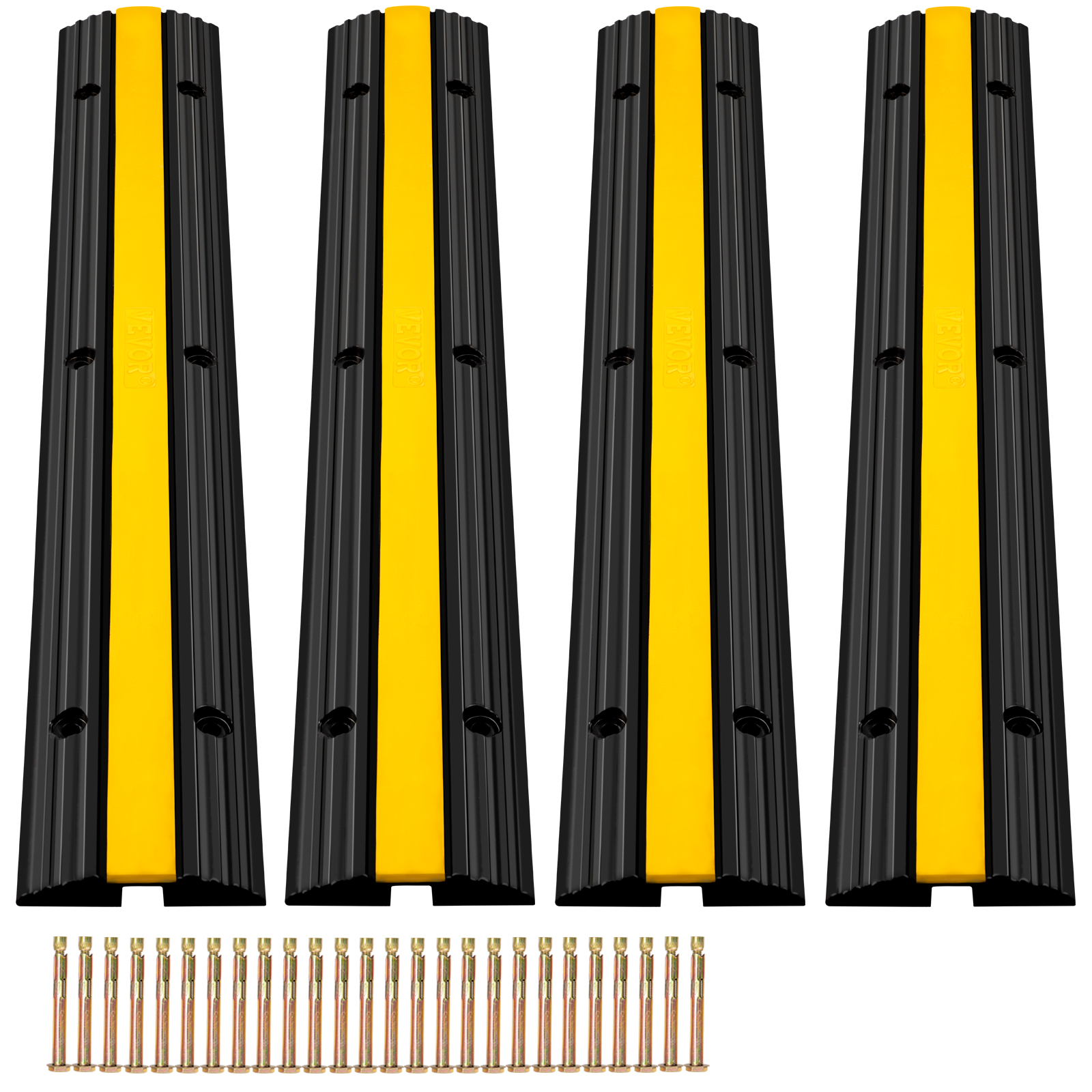 Rubber Cable Ramp,11000 Loading,4 Pack 2 Channels